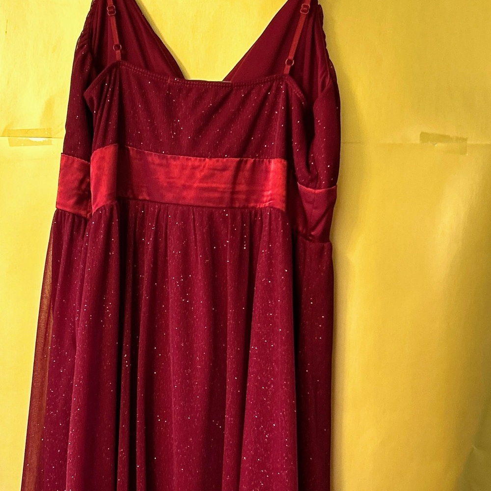 Elegant Red Gown with Sparkle Detail